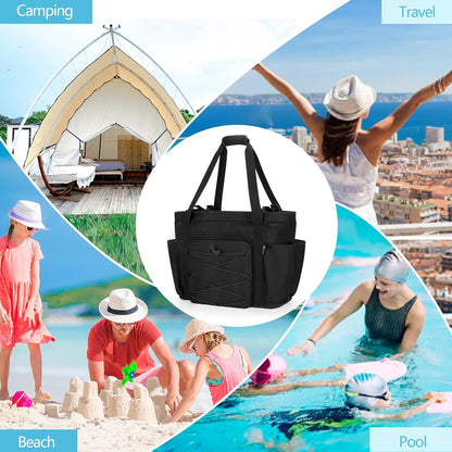 Beach Bag with Zipper Bottom, Large Beach Tote Bag for Men & Women | Wet/Dry Separation, Quick Dry Mesh, Spacious Storage for Towels, Swimsuits and Beach Essentials, Ideal for Pool and Travel