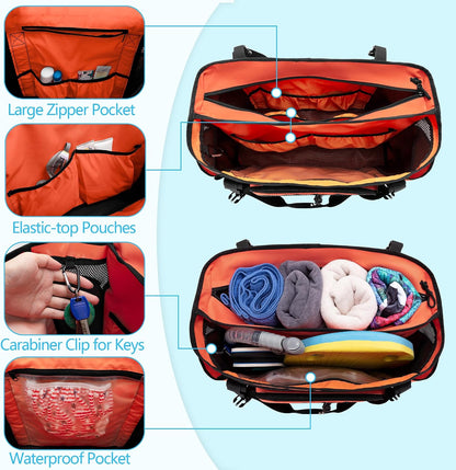 Beach Bag with Zipper Bottom, Large Beach Tote Bag for Men & Women | Wet/Dry Separation, Quick Dry Mesh, Spacious Storage for Towels, Swimsuits and Beach Essentials, Ideal for Pool and Travel