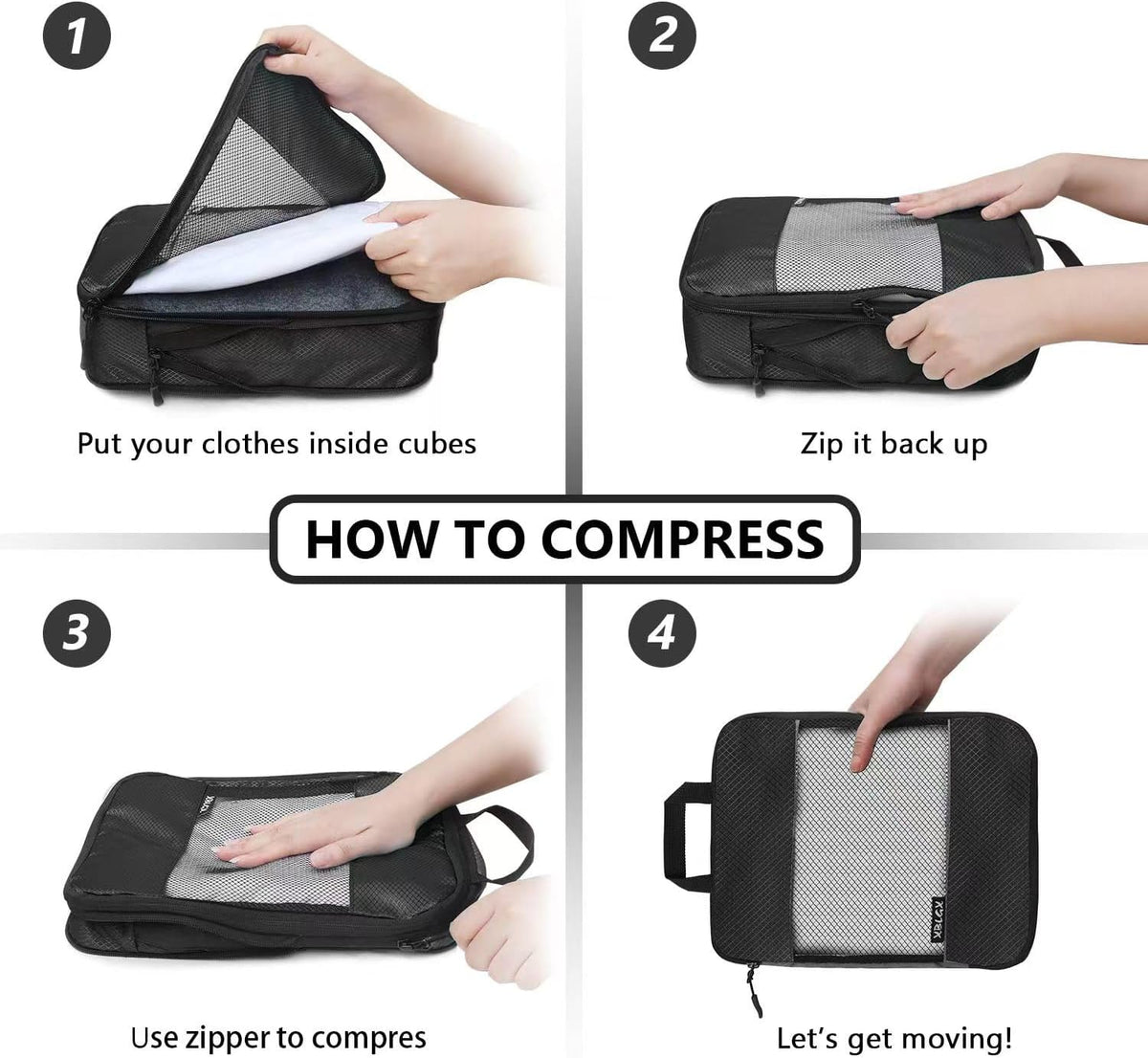 Compression Packing Cubes for Suitcases,5 Set Travel Essentials, Lightweight Luggage Organizer Bags, Travel Cubes for Carry on