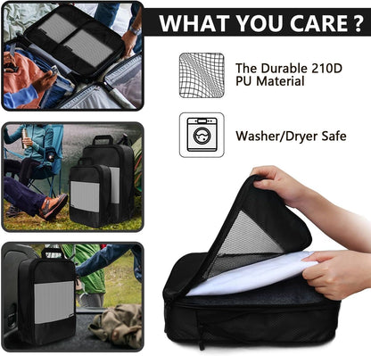Compression Packing Cubes for Suitcases,5 Set Travel Essentials, Lightweight Luggage Organizer Bags, Travel Cubes for Carry on