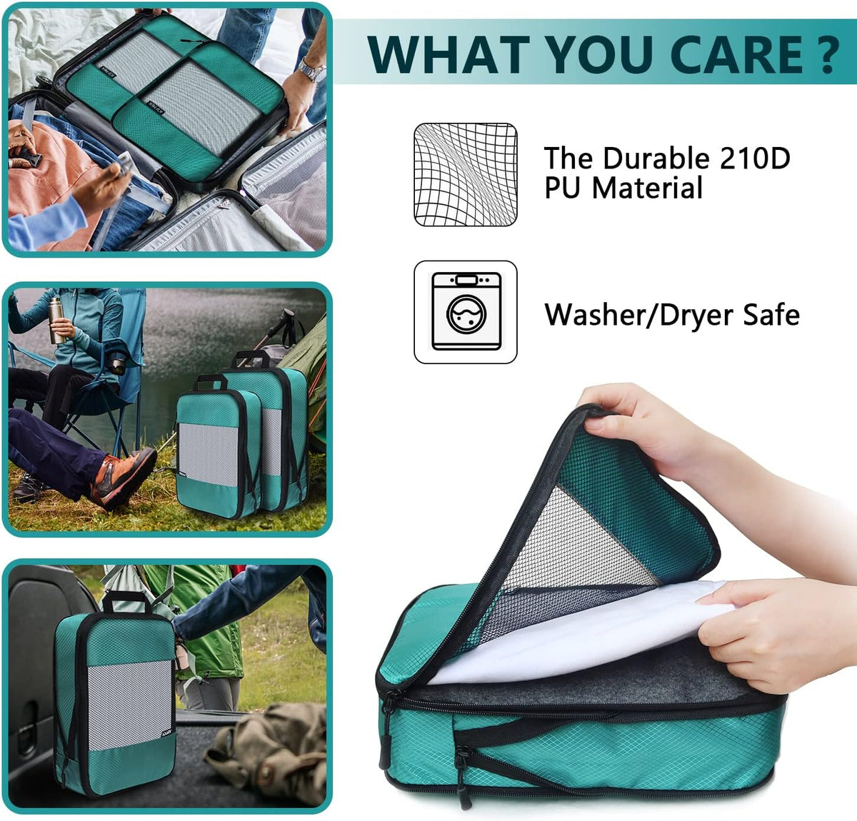 Compression Packing Cubes for Suitcases,5 Set Travel Essentials, Lightweight Luggage Organizer Bags, Travel Cubes for Carry on