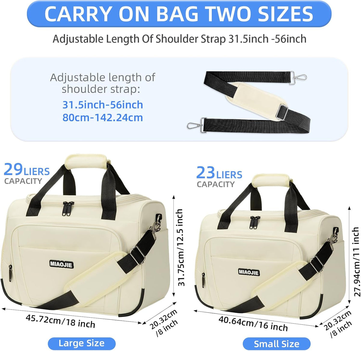 Underseat Carry On Luggage Lightweight Travel Tote Weekender Bag Overnight Duffle Bag for Travel, Travel Essentials Personal Item Travel Bag for Women and Men,Black-18Inch