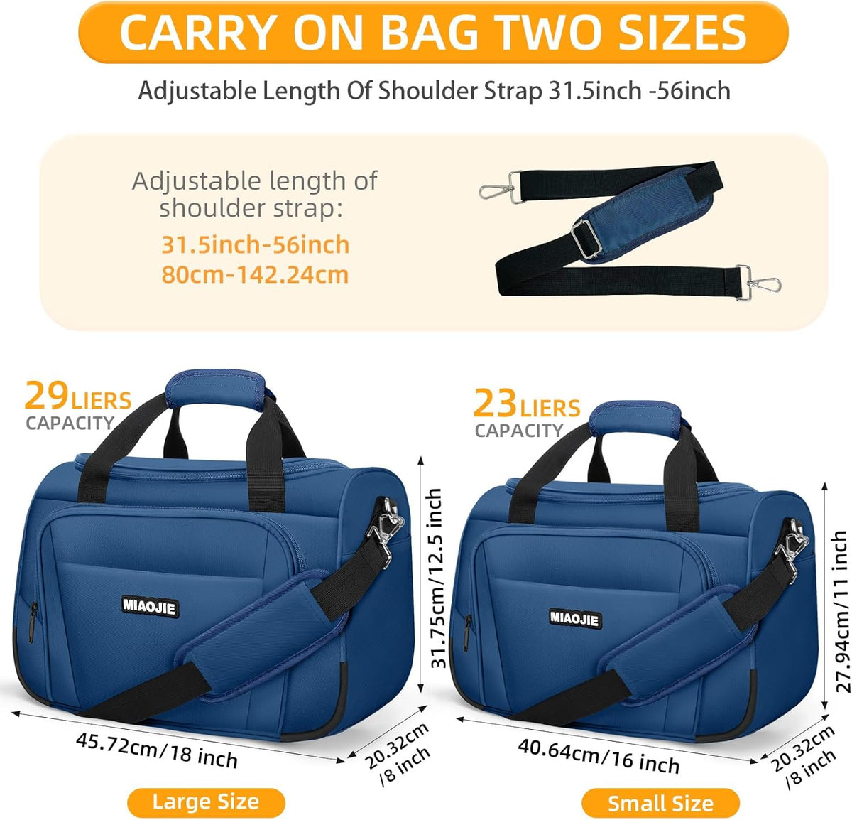 Underseat Carry On Luggage Lightweight Travel Tote Weekender Bag Overnight Duffle Bag for Travel, Travel Essentials Personal Item Travel Bag for Women and Men,Black-18Inch