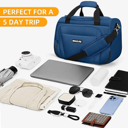 Underseat Carry On Luggage Lightweight Travel Tote Weekender Bag Overnight Duffle Bag for Travel, Travel Essentials Personal Item Travel Bag for Women and Men,Black-18Inch