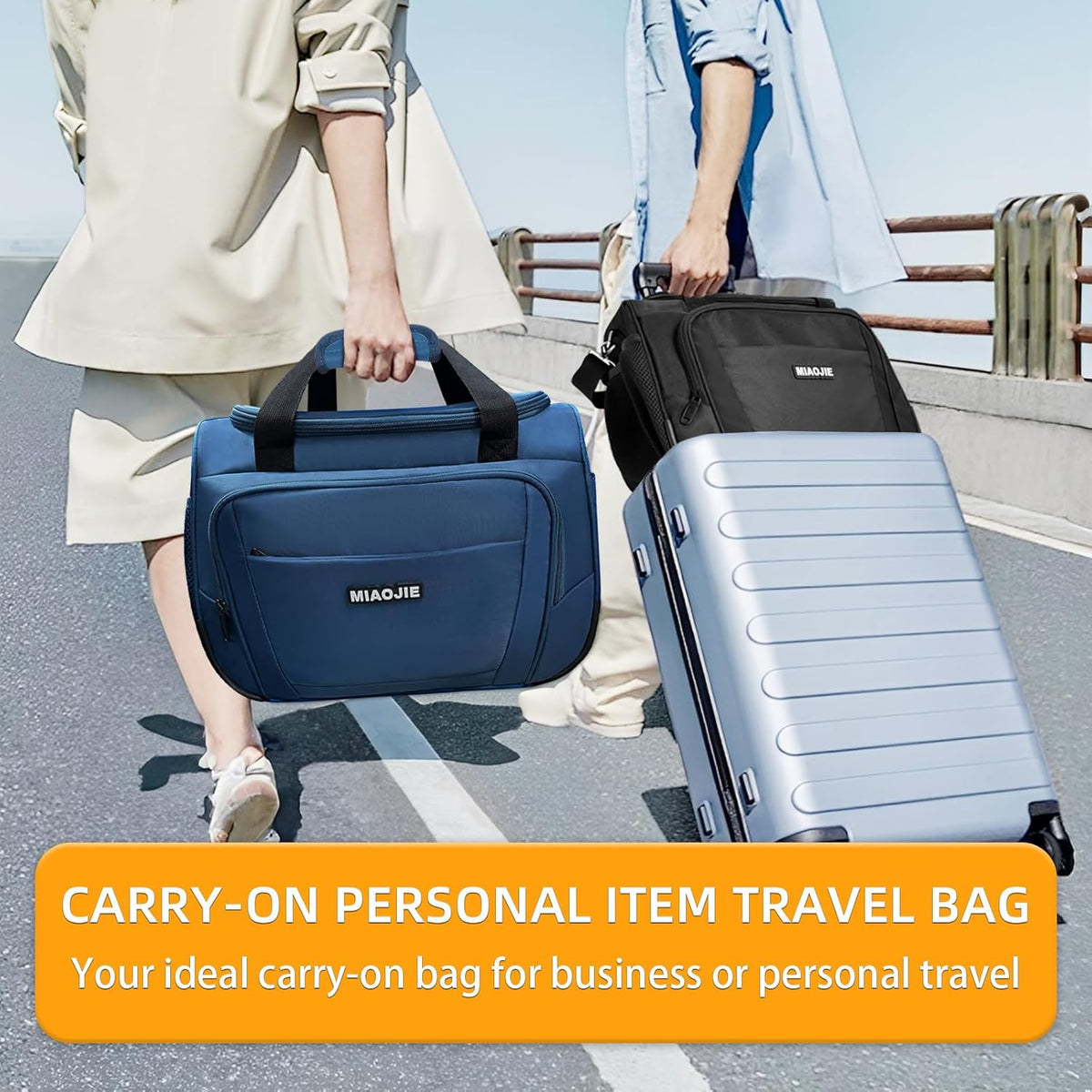 Underseat Carry On Luggage Lightweight Travel Tote Weekender Bag Overnight Duffle Bag for Travel, Travel Essentials Personal Item Travel Bag for Women and Men,Black-18Inch