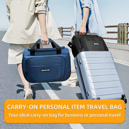 Underseat Carry On Luggage Lightweight Travel Tote Weekender Bag Overnight Duffle Bag for Travel, Travel Essentials Personal Item Travel Bag for Women and Men,Black-18Inch