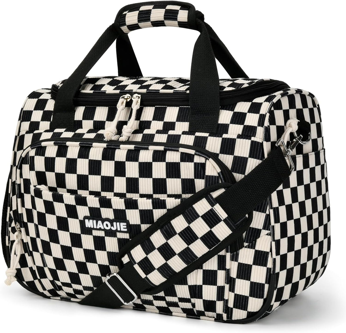 Underseat Carry On Luggage Lightweight Travel Tote Weekender Bag Overnight Duffle Bag for Travel, Travel Essentials Personal Item Travel Bag for Women and Men,Black-18Inch