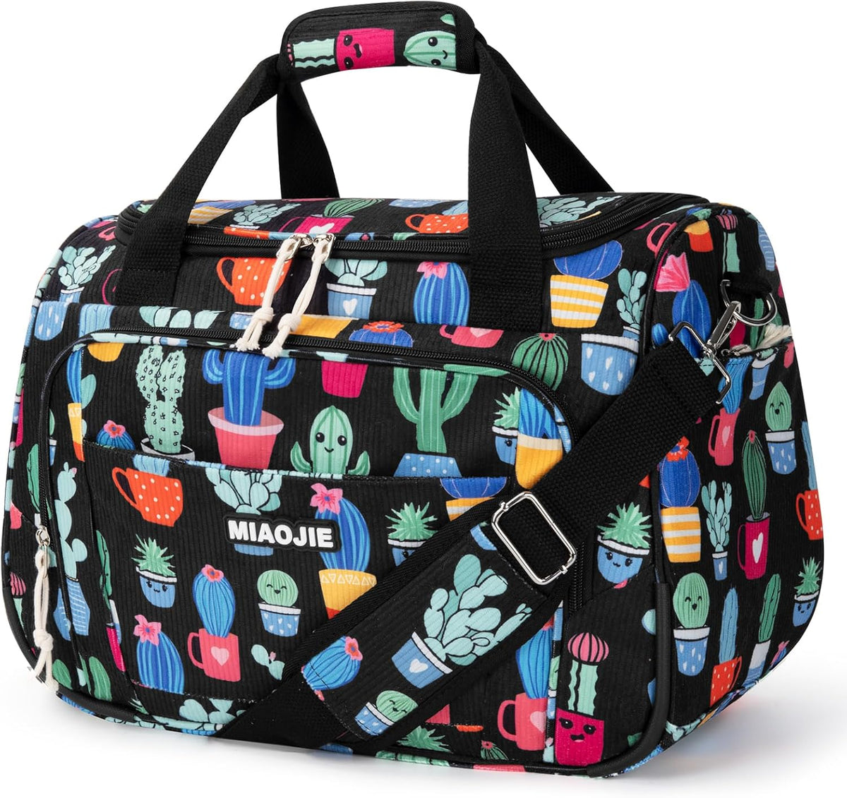 Underseat Carry On Luggage Lightweight Travel Tote Weekender Bag Overnight Duffle Bag for Travel, Travel Essentials Personal Item Travel Bag for Women and Men,Black-18Inch