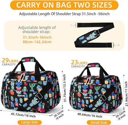 Underseat Carry On Luggage Lightweight Travel Tote Weekender Bag Overnight Duffle Bag for Travel, Travel Essentials Personal Item Travel Bag for Women and Men,Black-18Inch