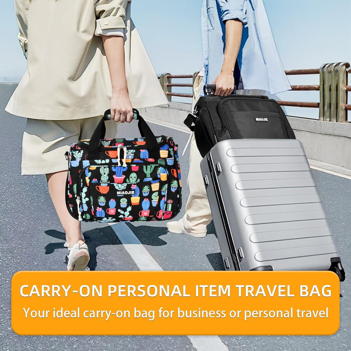 Underseat Carry On Luggage Lightweight Travel Tote Weekender Bag Overnight Duffle Bag for Travel, Travel Essentials Personal Item Travel Bag for Women and Men,Black-18Inch