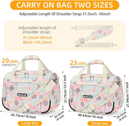 Underseat Carry On Luggage Lightweight Travel Tote Weekender Bag Overnight Duffle Bag for Travel, Travel Essentials Personal Item Travel Bag for Women and Men,Black-18Inch