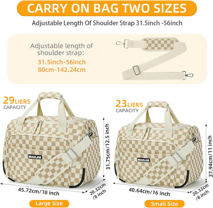 Underseat Carry On Luggage Lightweight Travel Tote Weekender Bag Overnight Duffle Bag for Travel, Travel Essentials Personal Item Travel Bag for Women and Men,Black-18Inch