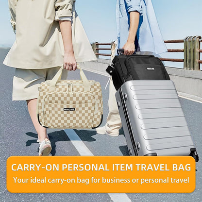 Underseat Carry On Luggage Lightweight Travel Tote Weekender Bag Overnight Duffle Bag for Travel, Travel Essentials Personal Item Travel Bag for Women and Men,Black-18Inch