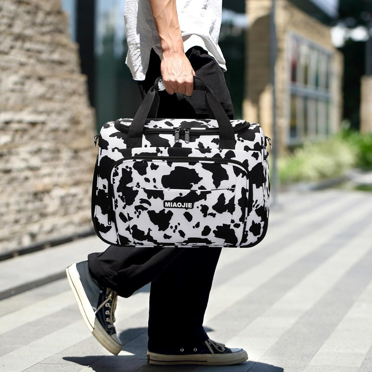 Underseat Carry On Luggage Lightweight Travel Tote Weekender Bag Overnight Duffle Bag for Travel, Travel Essentials Personal Item Travel Bag for Women and Men,Black-18Inch