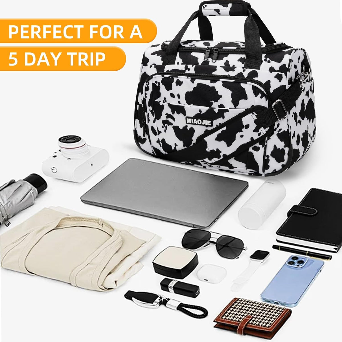 Underseat Carry On Luggage Lightweight Travel Tote Weekender Bag Overnight Duffle Bag for Travel, Travel Essentials Personal Item Travel Bag for Women and Men,Black-18Inch