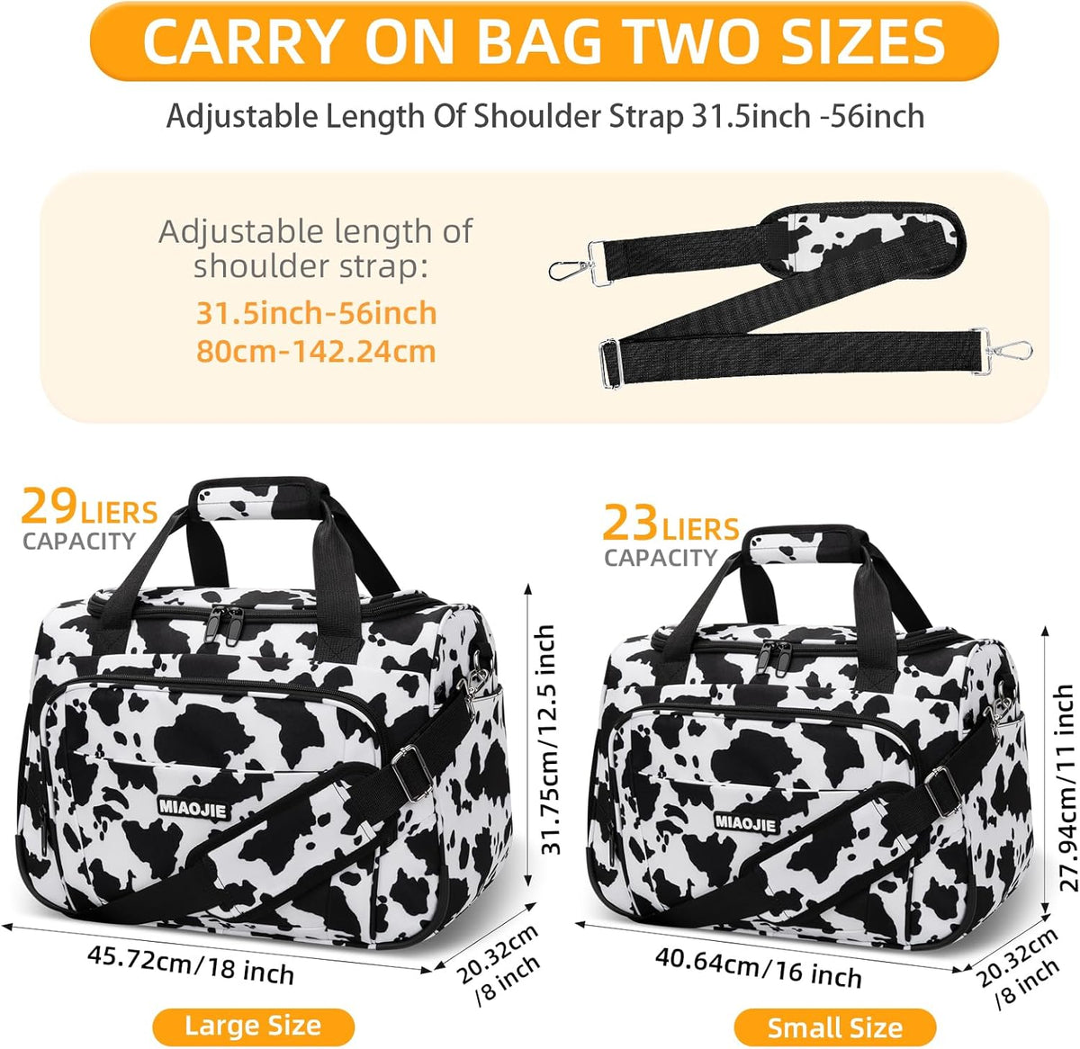Underseat Carry On Luggage Lightweight Travel Tote Weekender Bag Overnight Duffle Bag for Travel, Travel Essentials Personal Item Travel Bag for Women and Men,Black-18Inch