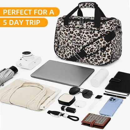 Underseat Carry On Luggage Lightweight Travel Tote Weekender Bag Overnight Duffle Bag for Travel, Travel Essentials Personal Item Travel Bag for Women and Men,Black-18Inch
