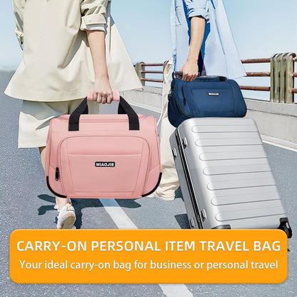 Underseat Carry On Luggage Lightweight Travel Tote Weekender Bag Overnight Duffle Bag for Travel, Travel Essentials Personal Item Travel Bag for Women and Men,Black-18Inch
