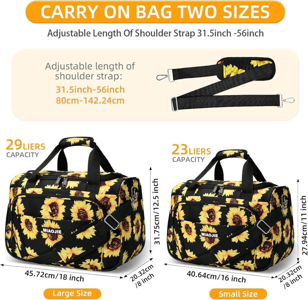 Underseat Carry On Luggage Lightweight Travel Tote Weekender Bag Overnight Duffle Bag for Travel, Travel Essentials Personal Item Travel Bag for Women and Men,Black-18Inch