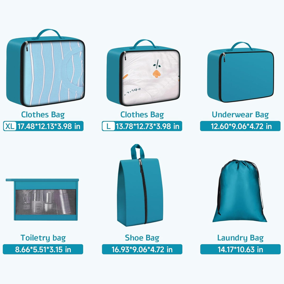 8 Set Packing Cubes for Travel Essentials, Packing Bags, Carrry-On Travel Accessories, Suitcase Organizers with Sturdy Zippers, Luggage Organizer for Airplane, Camping, Road Trip (Grey)