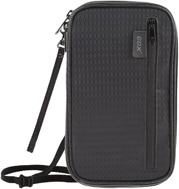 Passport Holder for Travel Family RFID Neck Wallet for Traveling Women Travel Pouch for Passport and Documents with RFID Waterproof Zipper Passport Case (Black)