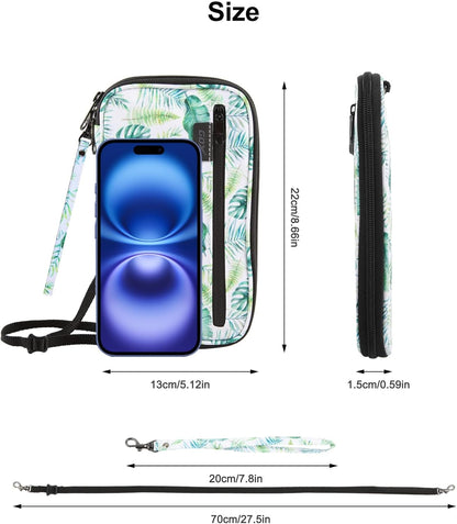 Passport Holder for Travel Family RFID Neck Wallet for Traveling Women Travel Pouch for Passport and Documents with RFID Waterproof Zipper Passport Case (Black)
