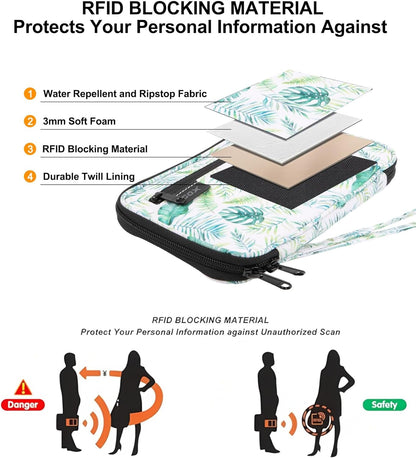 Passport Holder for Travel Family RFID Neck Wallet for Traveling Women Travel Pouch for Passport and Documents with RFID Waterproof Zipper Passport Case (Black)