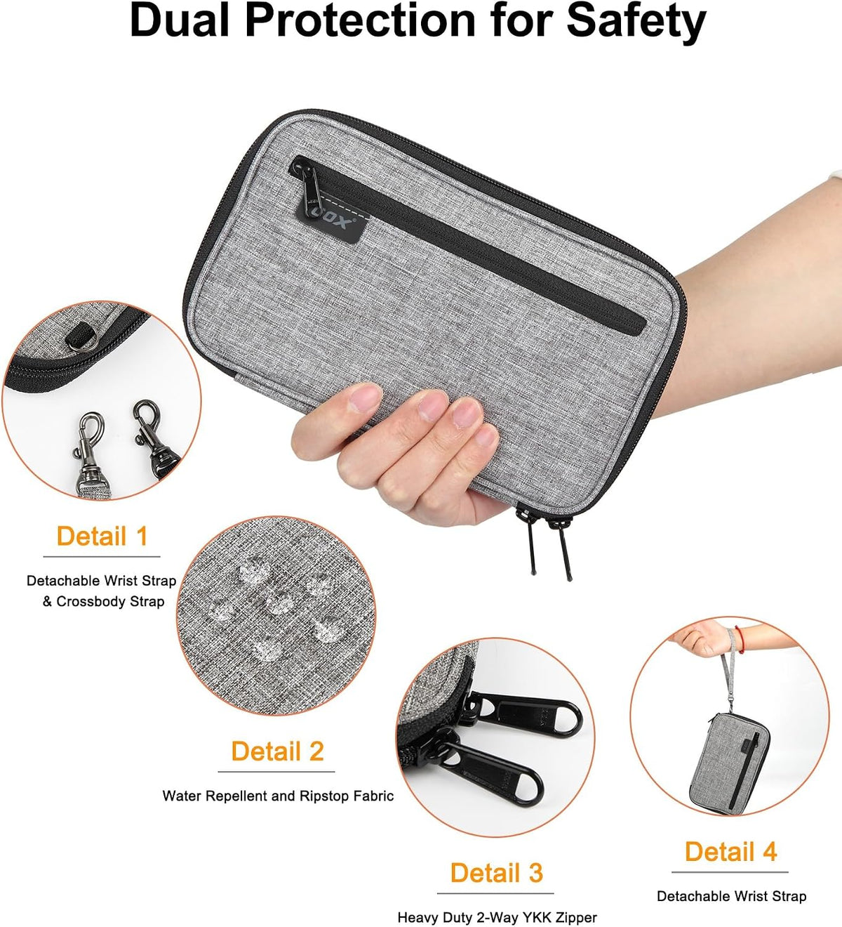 Passport Holder for Travel Family RFID Neck Wallet for Traveling Women Travel Pouch for Passport and Documents with RFID Waterproof Zipper Passport Case (Black)