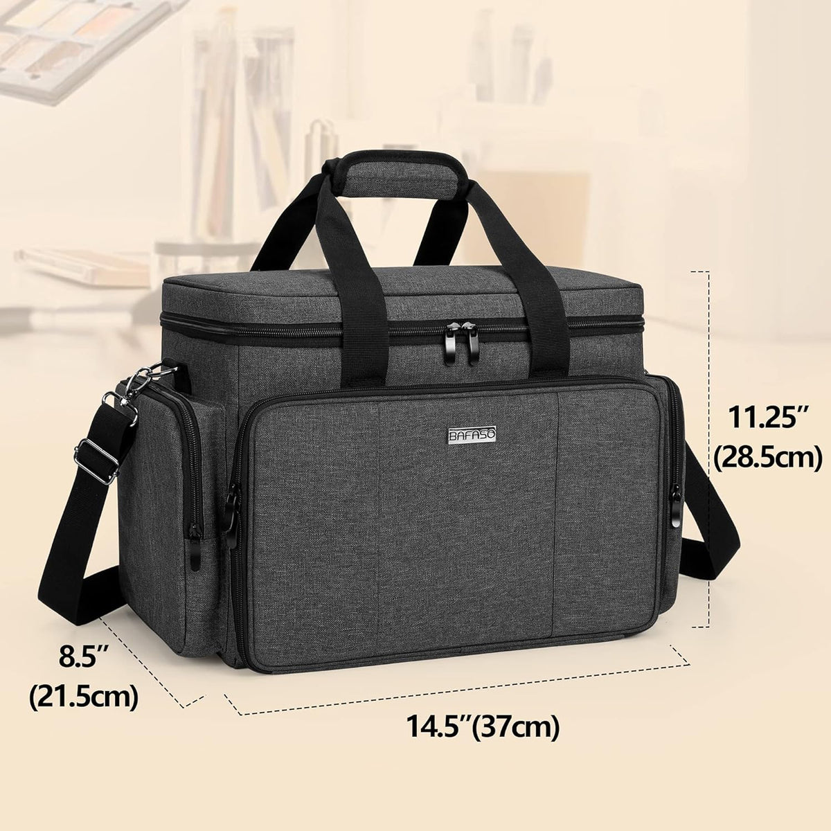 Large Makeup Bag Cosmetic Bag with Removable Dividers, Purple | Travel Makeup Case Holds Cosmetics and Hair Supplies.