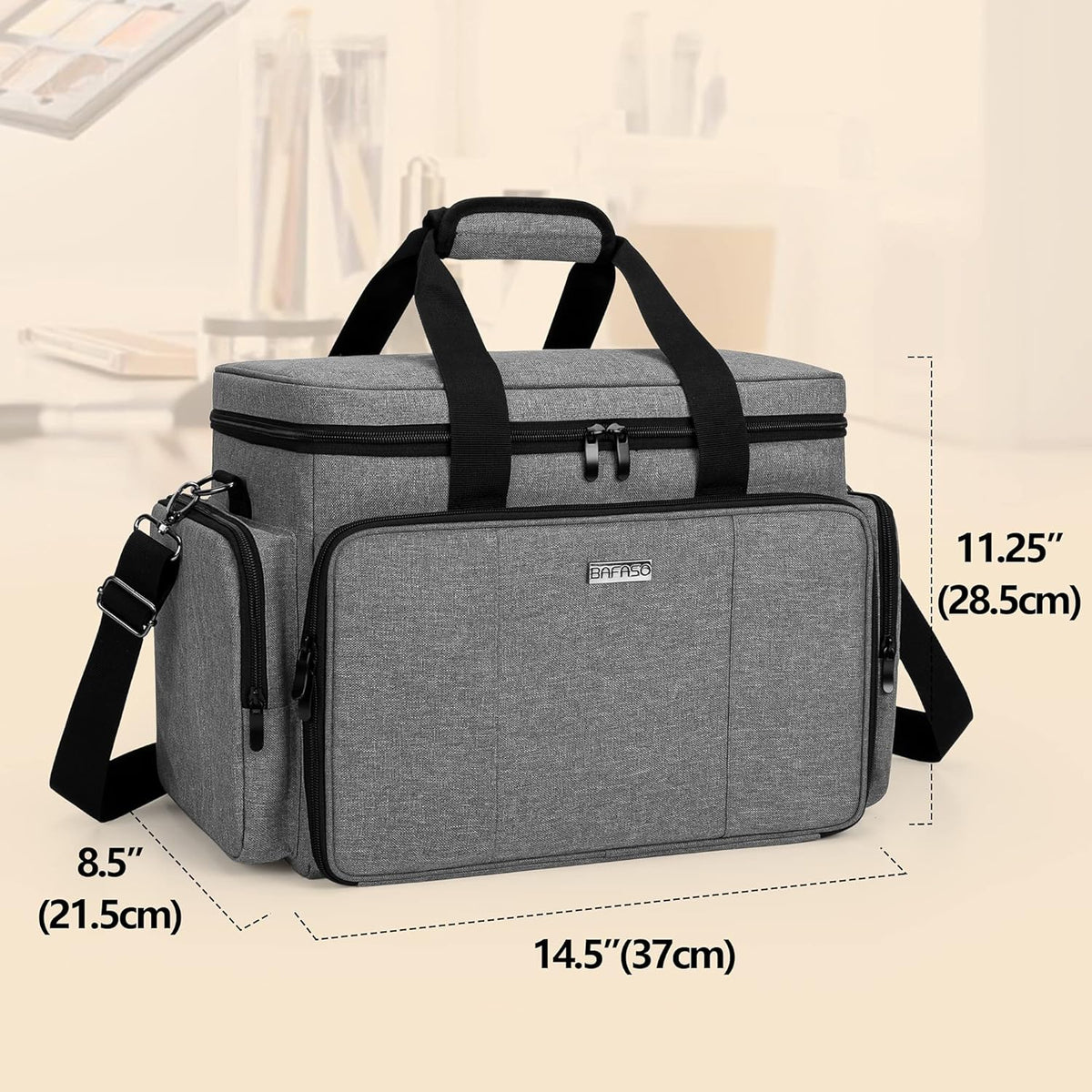 Large Makeup Bag Cosmetic Bag with Removable Dividers, Purple | Travel Makeup Case Holds Cosmetics and Hair Supplies.