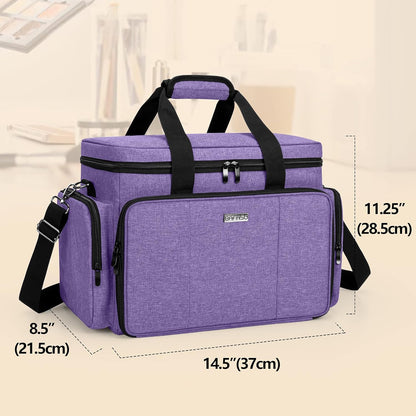 Large Makeup Bag Cosmetic Bag with Removable Dividers, Purple | Travel Makeup Case Holds Cosmetics and Hair Supplies.