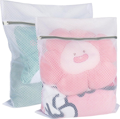 3Pcs Mesh Laundry Bags for Delicates, Honeycomb Mesh Wash Bags with Zipper for Washing Machine, Shoes, Lingerie, Socks and Stuffed Toys (Medium, 12.5 x 16Inches)