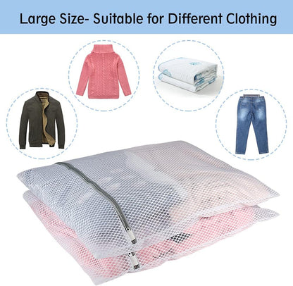3Pcs Mesh Laundry Bags for Delicates, Honeycomb Mesh Wash Bags with Zipper for Washing Machine, Shoes, Lingerie, Socks and Stuffed Toys (Medium, 12.5 x 16Inches)