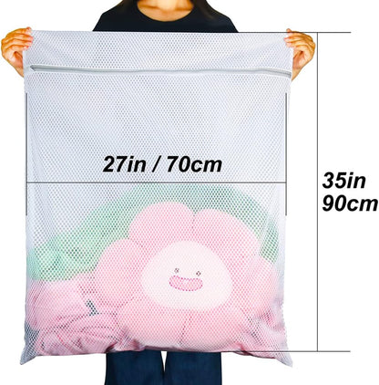 3Pcs Mesh Laundry Bags for Delicates, Honeycomb Mesh Wash Bags with Zipper for Washing Machine, Shoes, Lingerie, Socks and Stuffed Toys (Medium, 12.5 x 16Inches)