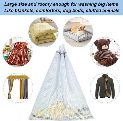 3Pcs Mesh Laundry Bags for Delicates, Honeycomb Mesh Wash Bags with Zipper for Washing Machine, Shoes, Lingerie, Socks and Stuffed Toys (Medium, 12.5 x 16Inches)