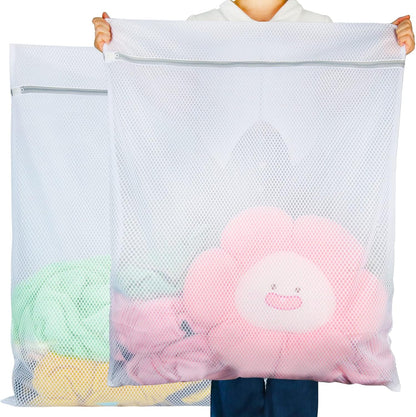 3Pcs Mesh Laundry Bags for Delicates, Honeycomb Mesh Wash Bags with Zipper for Washing Machine, Shoes, Lingerie, Socks and Stuffed Toys (Medium, 12.5 x 16Inches)