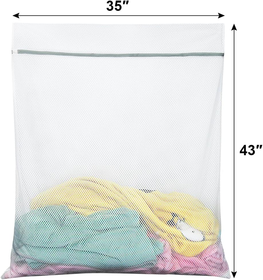 3Pcs Mesh Laundry Bags for Delicates, Honeycomb Mesh Wash Bags with Zipper for Washing Machine, Shoes, Lingerie, Socks and Stuffed Toys (Medium, 12.5 x 16Inches)