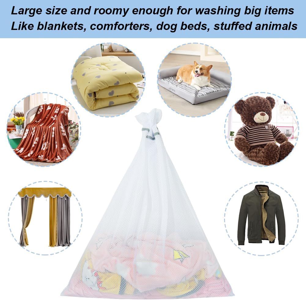 3Pcs Mesh Laundry Bags for Delicates, Honeycomb Mesh Wash Bags with Zipper for Washing Machine, Shoes, Lingerie, Socks and Stuffed Toys (Medium, 12.5 x 16Inches)