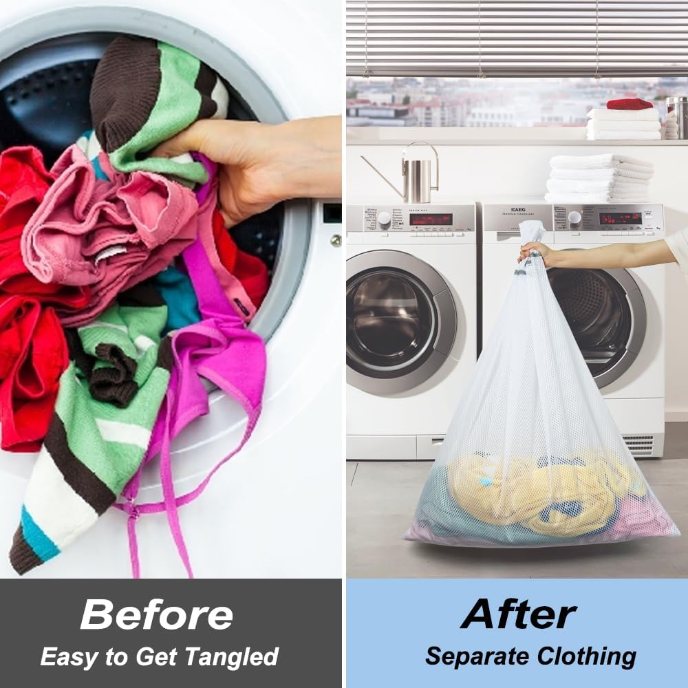 3Pcs Mesh Laundry Bags for Delicates, Honeycomb Mesh Wash Bags with Zipper for Washing Machine, Shoes, Lingerie, Socks and Stuffed Toys (Medium, 12.5 x 16Inches)