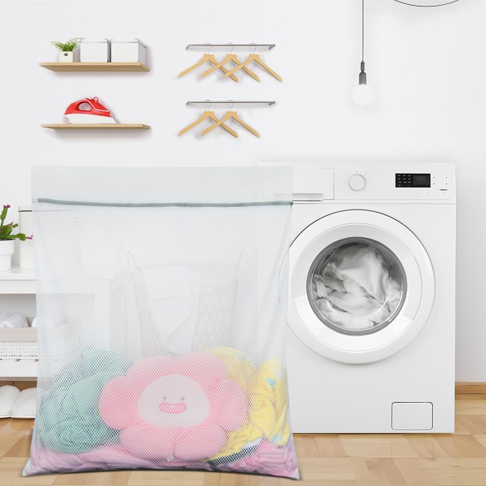 3Pcs Mesh Laundry Bags for Delicates, Honeycomb Mesh Wash Bags with Zipper for Washing Machine, Shoes, Lingerie, Socks and Stuffed Toys (Medium, 12.5 x 16Inches)