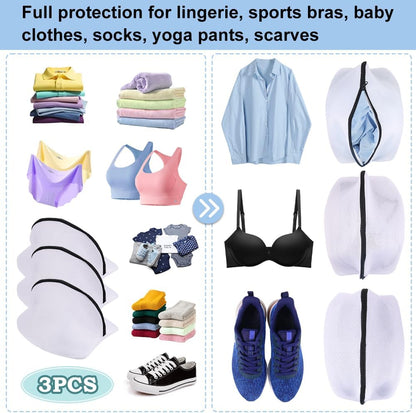 3Pcs Mesh Laundry Bags for Delicates, Honeycomb Mesh Wash Bags with Zipper for Washing Machine, Shoes, Lingerie, Socks and Stuffed Toys (Medium, 12.5 x 16Inches)