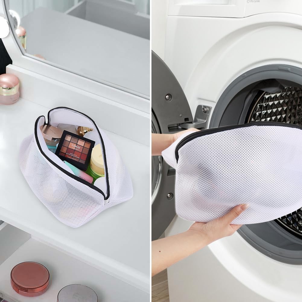 3Pcs Mesh Laundry Bags for Delicates, Honeycomb Mesh Wash Bags with Zipper for Washing Machine, Shoes, Lingerie, Socks and Stuffed Toys (Medium, 12.5 x 16Inches)