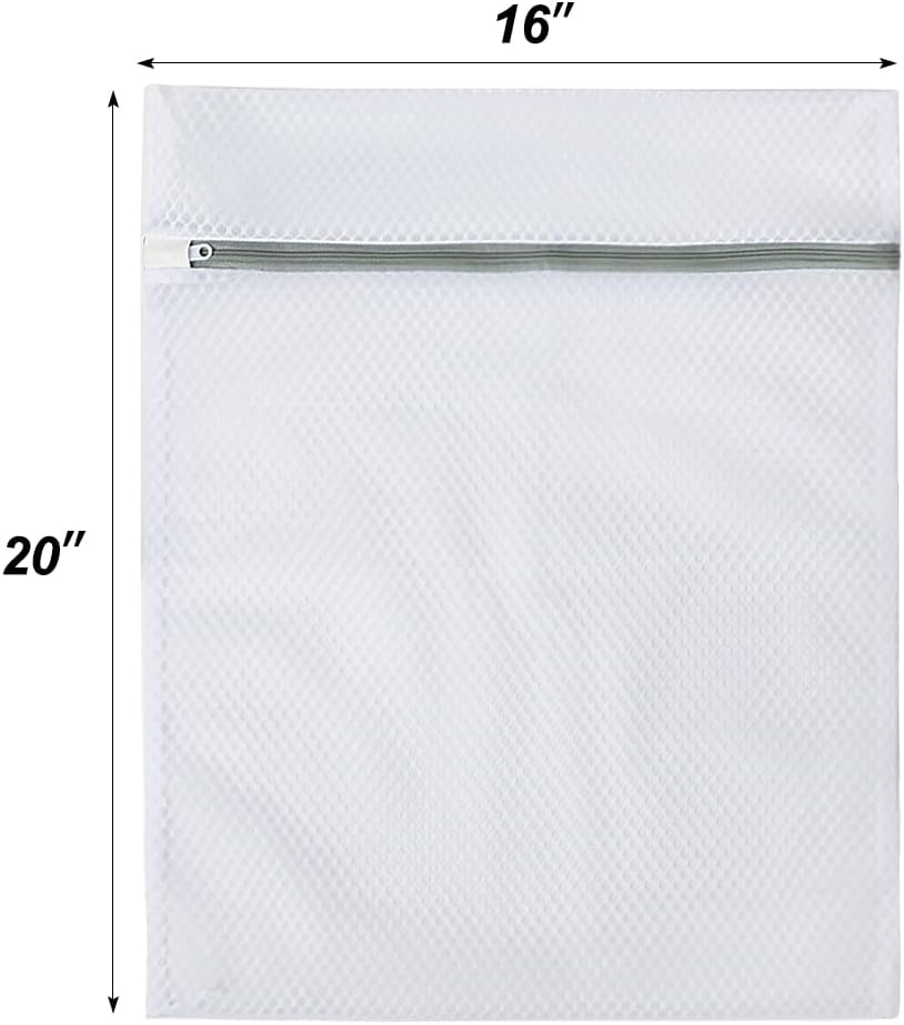 3Pcs Mesh Laundry Bags for Delicates, Honeycomb Mesh Wash Bags with Zipper for Washing Machine, Shoes, Lingerie, Socks and Stuffed Toys (Medium, 12.5 x 16Inches)