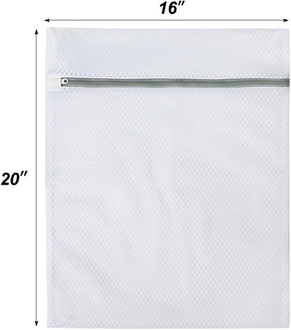 3Pcs Mesh Laundry Bags for Delicates, Honeycomb Mesh Wash Bags with Zipper for Washing Machine, Shoes, Lingerie, Socks and Stuffed Toys (Medium, 12.5 x 16Inches)