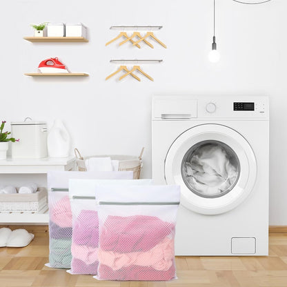 3Pcs Mesh Laundry Bags for Delicates, Honeycomb Mesh Wash Bags with Zipper for Washing Machine, Shoes, Lingerie, Socks and Stuffed Toys (Medium, 12.5 x 16Inches)