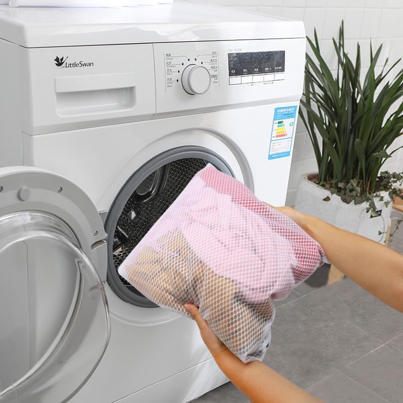 3Pcs Mesh Laundry Bags for Delicates, Honeycomb Mesh Wash Bags with Zipper for Washing Machine, Shoes, Lingerie, Socks and Stuffed Toys (Medium, 12.5 x 16Inches)