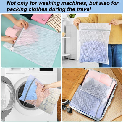 3Pcs Mesh Laundry Bags for Delicates, Honeycomb Mesh Wash Bags with Zipper for Washing Machine, Shoes, Lingerie, Socks and Stuffed Toys (Medium, 12.5 x 16Inches)