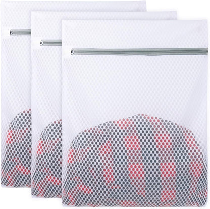 3Pcs Mesh Laundry Bags for Delicates, Honeycomb Mesh Wash Bags with Zipper for Washing Machine, Shoes, Lingerie, Socks and Stuffed Toys (Medium, 12.5 x 16Inches)