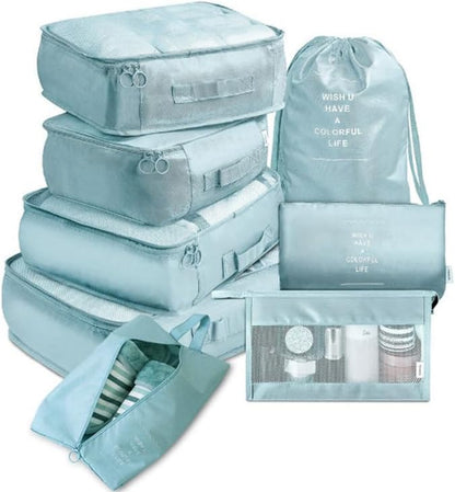Packing Cubes for Travel 8 Set, Luggage Packing Organizers for Suitcases, Travel Accessories Large Toiletries Bag for Clothes Shoes Cosmetics,Travel Bags Organizer (Pink)