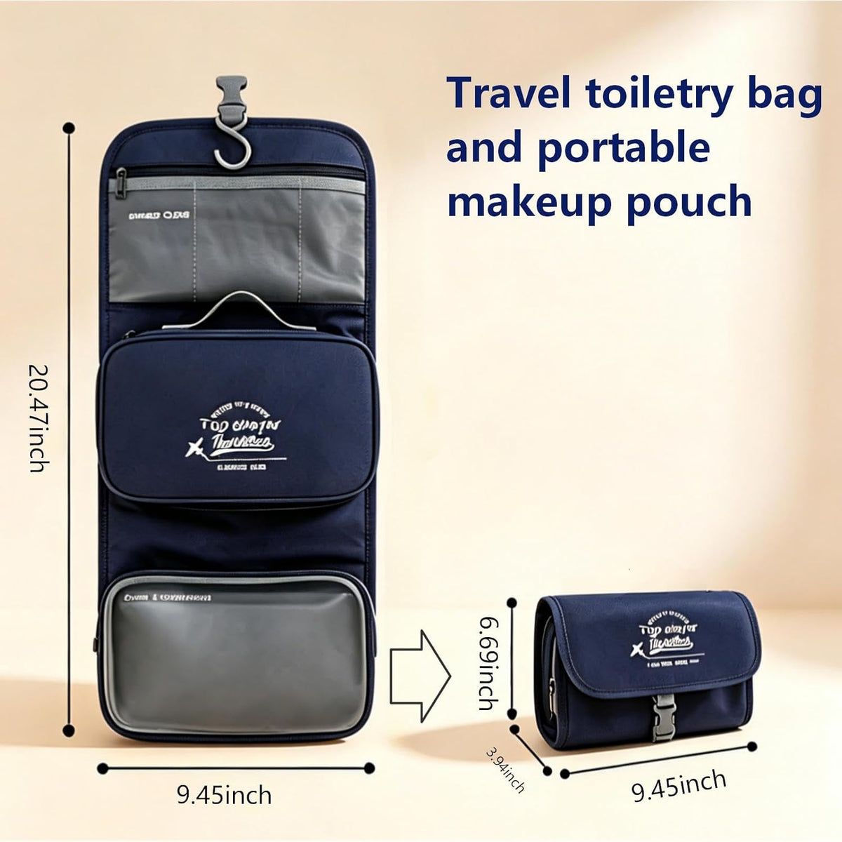 Toiletry Bag for Women Hanging, Travel Toiletry Bag Detachable Design Dry Wet Separation, 3-Zone Design Perfect for Stays, Trips, Gym Showers and Outdoor Activities